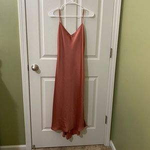 Rose Gold Abercrombie & Fitch Silk Dress with side slit